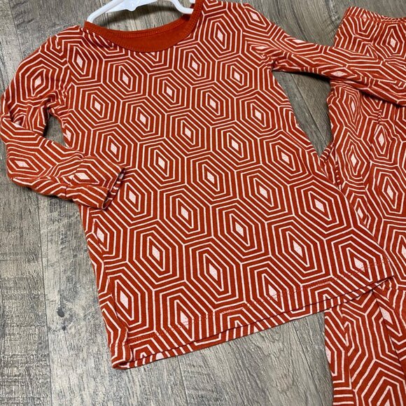 Kickee Pants size 4Y rust orange 2 pc pj sleepwear set unisex boys bamboo - Picture 3 of 7